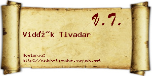 Vidák Tivadar névjegykártya
